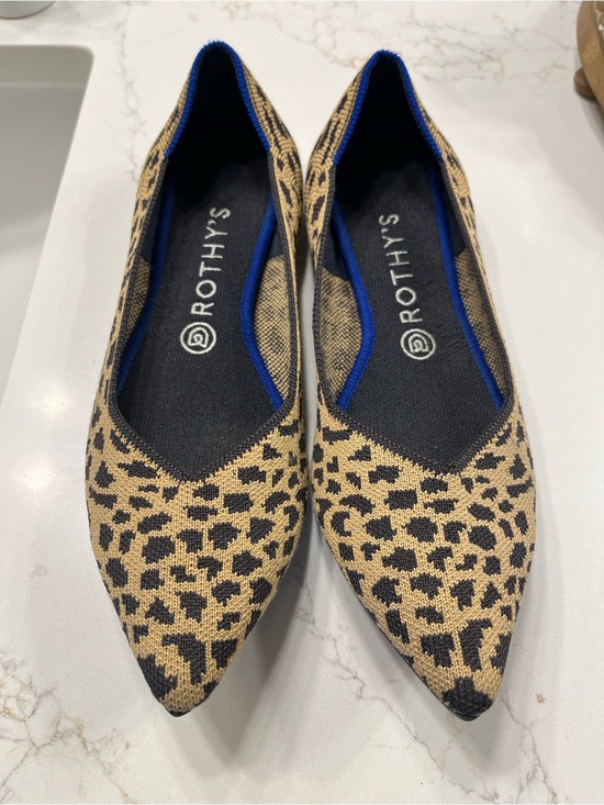 Rothy's Shoes - Rothy's Leopard-Print Pointed Flats in Tan and Black